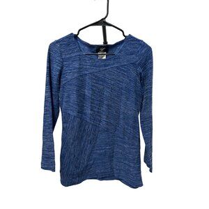 Libra Blue Long Sleeve Round Neck Top SZ Small Petite